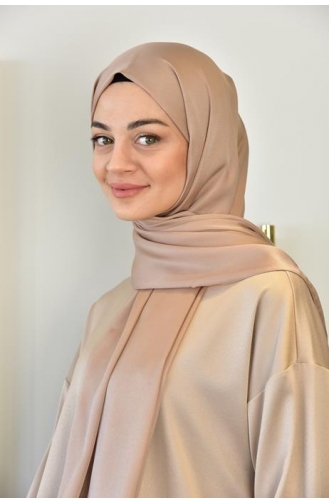 Kristal Parlak Düz Şal 000060-21 Vizon