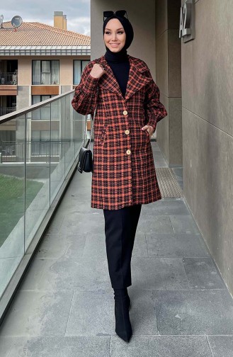Veste à Carreaux 12001-02 Orange 12001-02
