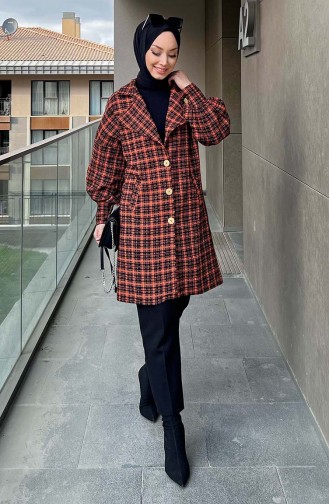 Veste à Carreaux 12001-02 Orange 12001-02