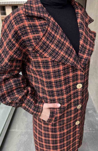 Veste à Carreaux 12001-02 Orange 12001-02