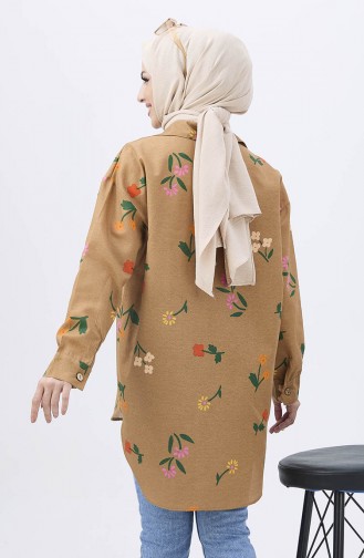 Chemise Asymétrique à Motifs 12009-02 Vison 12009-02