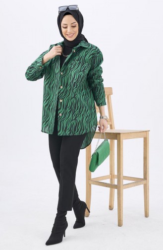 Green Overhemdblouse 12010-04