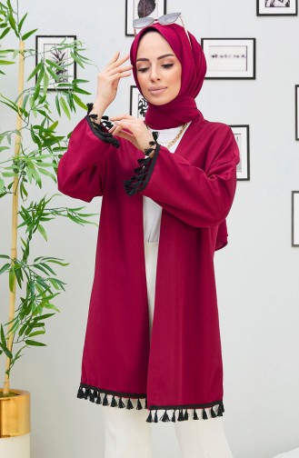 Püsküllü Hırka 11353-01 Bordo