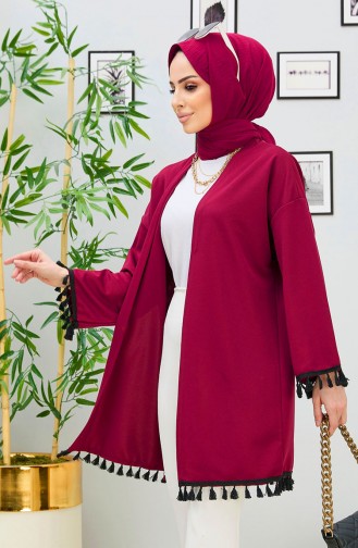 Püsküllü Hırka 11353-01 Bordo