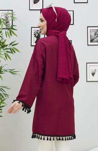 Püsküllü Hırka 11353-01 Bordo