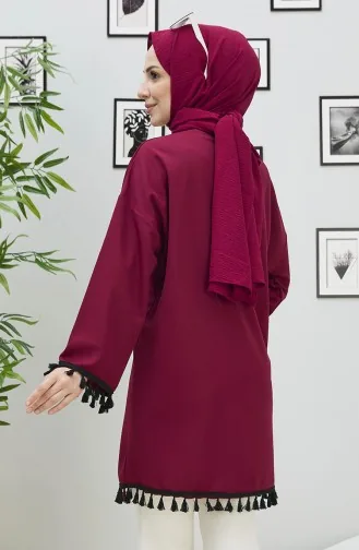 Püsküllü Hırka 11353-01 Bordo