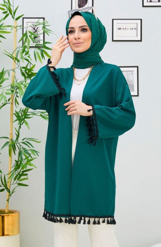 Tassel Cardigan 11353-02 Emerald Green 11353-02