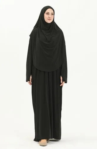 Sefamerve Nazma Druckknopf Gebetskleid 238460-01 Schwarz 238460-01