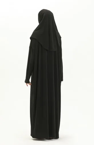 Sefamerve Nazma Druckknopf Gebetskleid 238460-01 Schwarz 238460-01