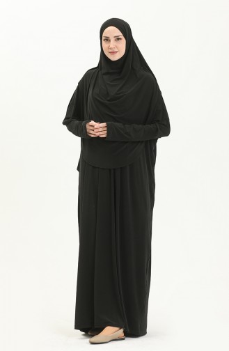 Sefamerve Nazma Druckknopf Gebetskleid 238460-01 Schwarz 238460-01