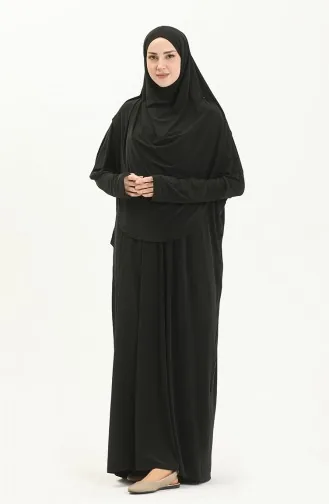 Sefamerve Nazma Druckknopf Gebetskleid 238460-01 Schwarz 238460-01