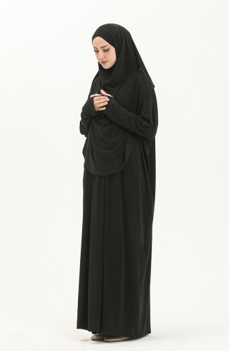 Sefamerve Nazma Druckknopf Gebetskleid 238460-01 Schwarz 238460-01