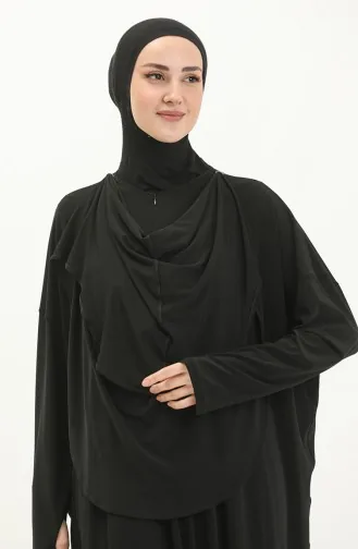Sefamerve Nazma Druckknopf Gebetskleid 238460-01 Schwarz 238460-01