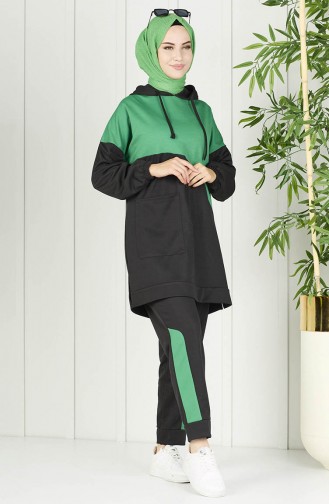 Farbige Tunika-Hose Doppelset 11022-07 Grün 11022-07