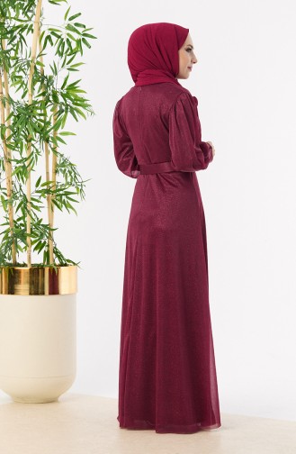 Simli Elbise 11005-01 Bordo