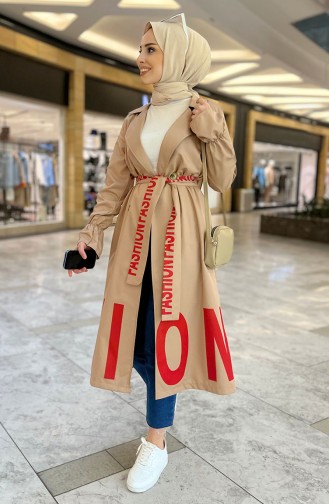 Sommerlicher gemusterter Trenchcoat 12003-04 Nerz 12003-04