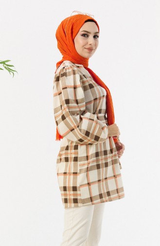 Plaid Belted Tunic 11010-02 Mink 11010-02