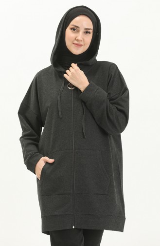 Kapüşonlu Sweat Hırka 99255-01 Antrasit