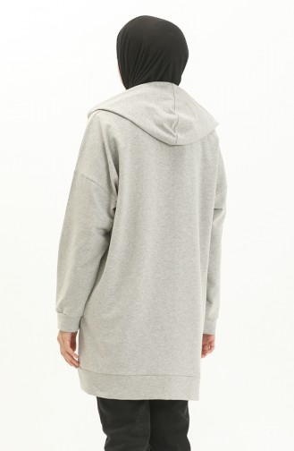 Kapüşonlu Sweat Hırka 99255-04 Gri