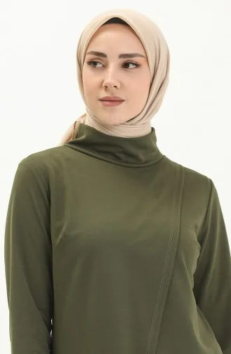 Tesettür Tunik Pantolon Takım 8075-04 Haki