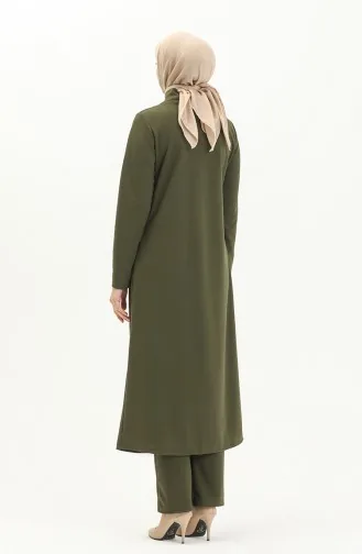 Tesettür Tunik Pantolon Takım 8075-04 Haki