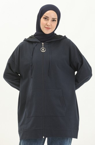 Kapüşonlu Sweat Hırka 99255-03 Lacivert