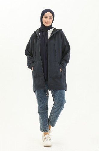 Hooded Sweat Cardigan 99255-03 Navy Blue 99255-03