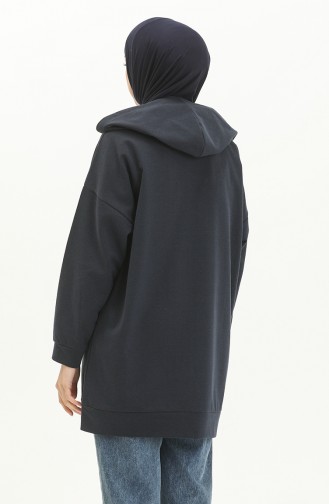 Hooded Sweat Cardigan 99255-03 Navy Blue 99255-03