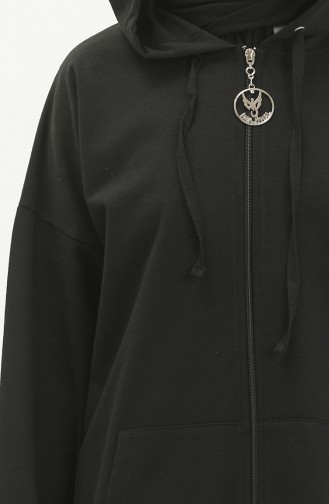 Kapüşonlu Sweat Hırka 99255-02 Siyah
