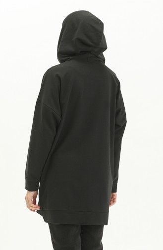 Kapüşonlu Sweat Hırka 99255-02 Siyah