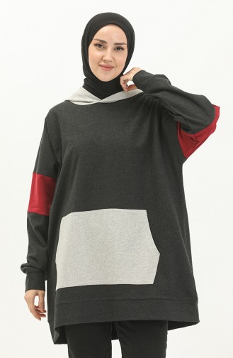 Sweatshirt mit Kängurutasche 99256-04 Anthrazit 99256-04