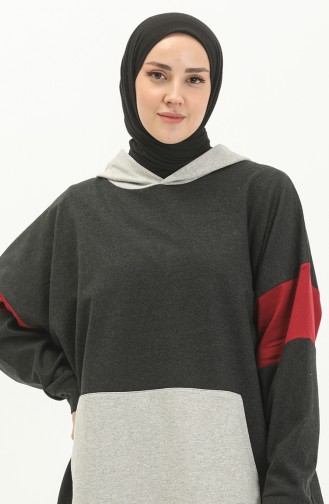 Sweatshirt mit Kängurutasche 99256-04 Anthrazit 99256-04