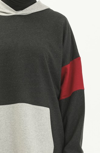 Sweatshirt mit Kängurutasche 99256-04 Anthrazit 99256-04