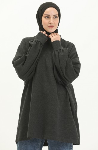 Shirred Sleeve Sweatshirt 99253-01 Anthracite 99253-01