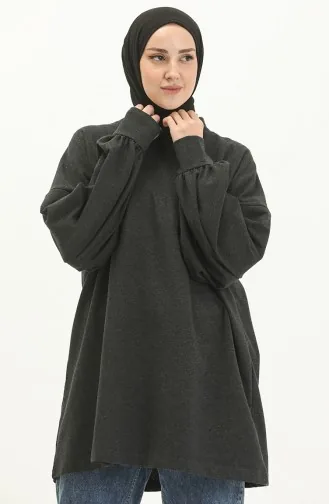 Shirred Sleeve Sweatshirt 99253-01 Anthracite 99253-01