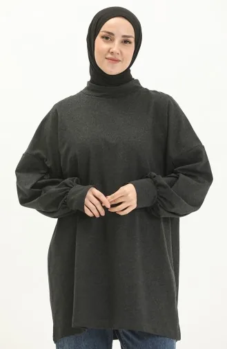 Shirred Sleeve Sweatshirt 99253-01 Anthracite 99253-01