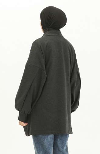 Shirred Sleeve Sweatshirt 99253-01 Anthracite 99253-01