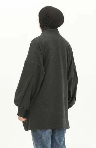 Shirred Sleeve Sweatshirt 99253-01 Anthracite 99253-01