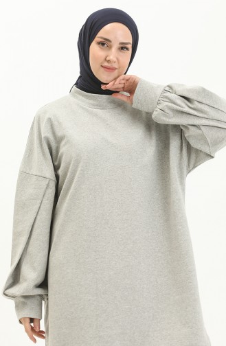 Shirred Sleeve Sweatshirt 99253-04 Gray 99253-04