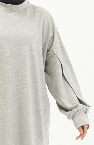 Shirred Sleeve Sweatshirt 99253-04 Gray 99253-04