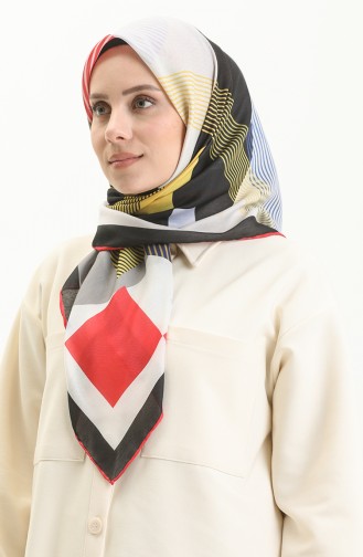 Minelli Soft Eşarp 111232-06 Sarı Kırmızı