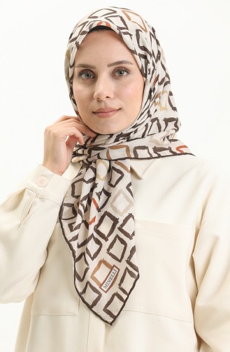 Minelli Soft Eşarp 111242-02 Kahverengi Bej