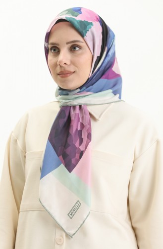 Minelli Soft Eşarp 111275-09 Çağla Yeşili Mürdüm