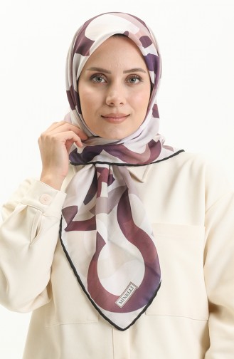 Minelli Soft Scarf 111277-05 Plum Cream 111277-05