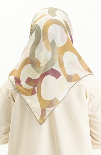Minelli Soft Eşarp 111277-11 Açık Haki Yeşil Mürdüm