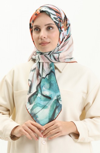 Minelli Soft Scarf 11170-03 Tan Turquoise 11170-03