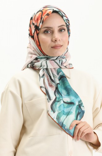 Minelli Soft Scarf 11170-03 Tan Turquoise 11170-03