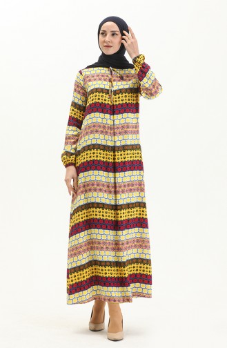 Yellow Hijab Dress 0281SGS.SRI