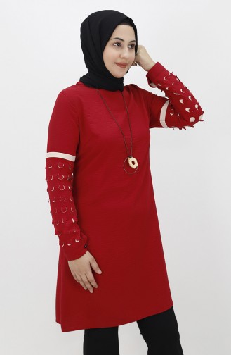 Lazer Kesin Kol Detayli Aerobin Tunik 2356-01 Bordo