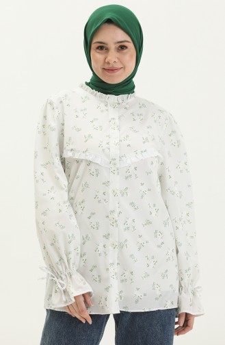 Puff Print Laced Shirt 15052-01 Green 15052-01